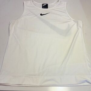 Nike White Tank Top with Black Logo
